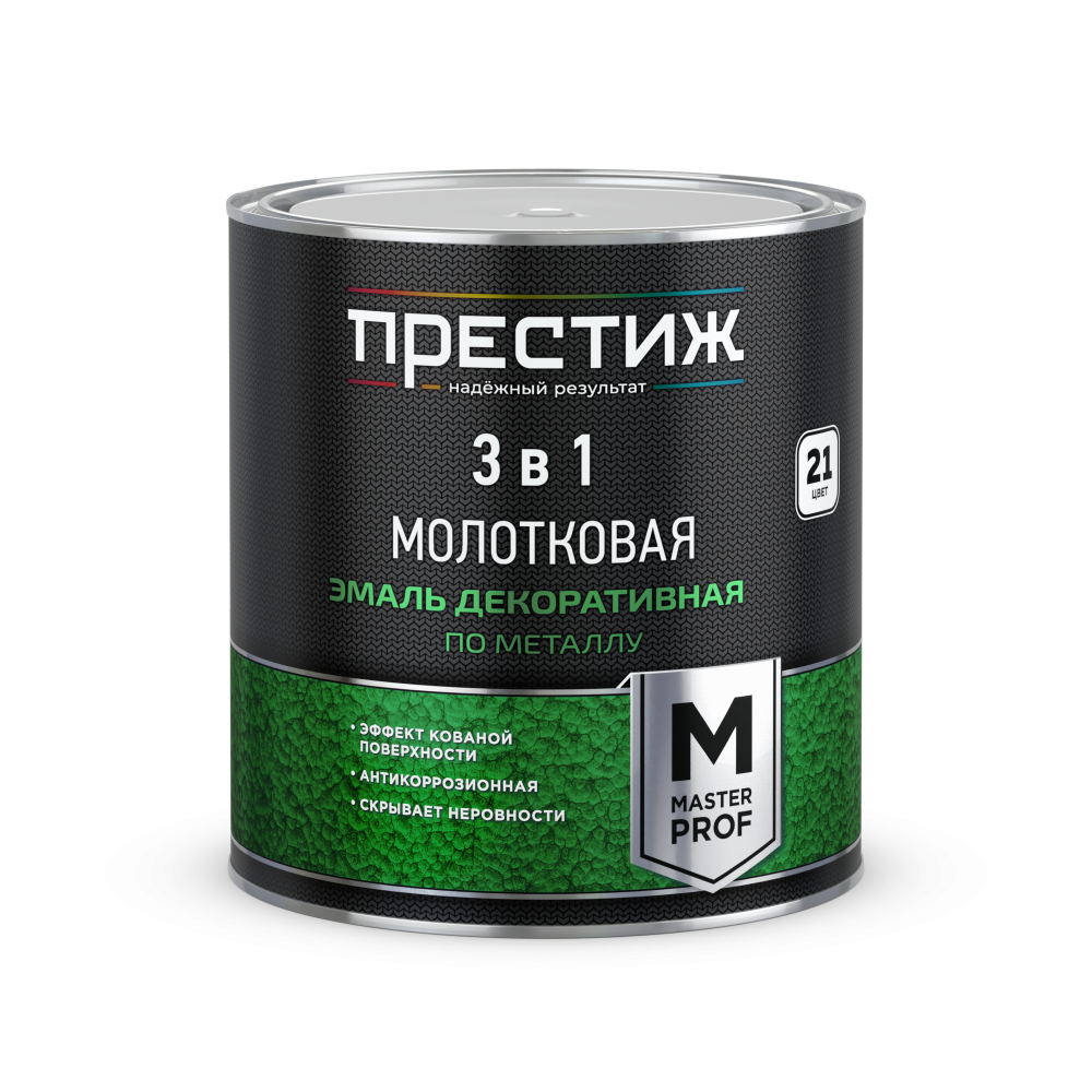 Эмаль с молотковым эффектом ЧЕРНАЯ 2,5 л Престиж/6