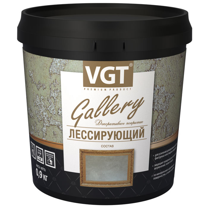 Состав лессирующий Gallery золото 0,9 кг ВГТ/6