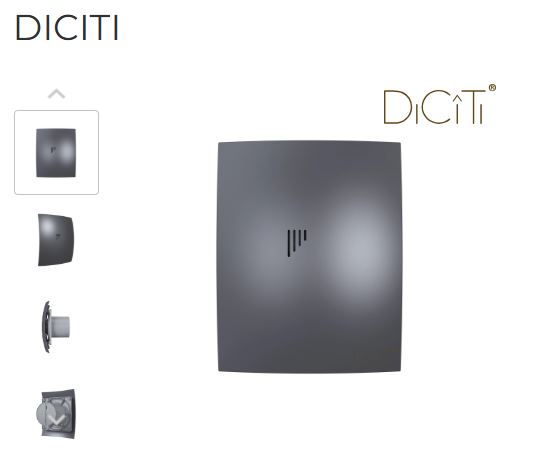 Вентилятор D100 BREEZE с обр.клапаном Dark gray metal DICITI