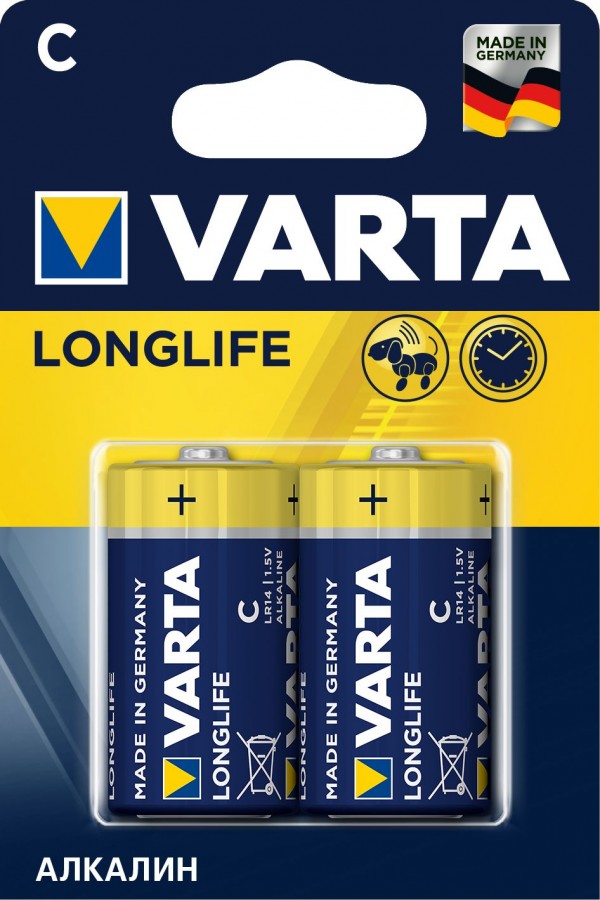 Эл.пит. VARTA LongLife  LR14-2 блистер/20