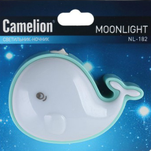 Светильник-ночник светодиодный NL-182 Кит зеленый с выключателем Camelion