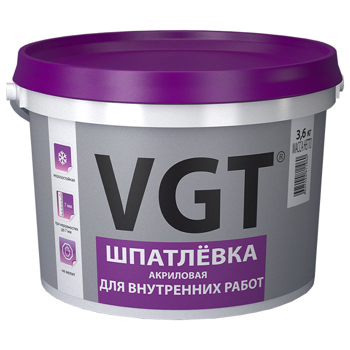 Шпатлевка для внутренних работ 3,6 кг ВГТ/4