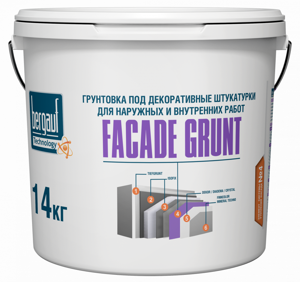Грунт Facade Grunt 14 кг (для штукатурок декоративных) Bergauf/44