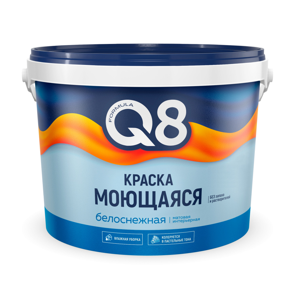 Краска ВД акриловая МОЮЩАЯСЯ Белая матовая 13 кг FORMULA Q8