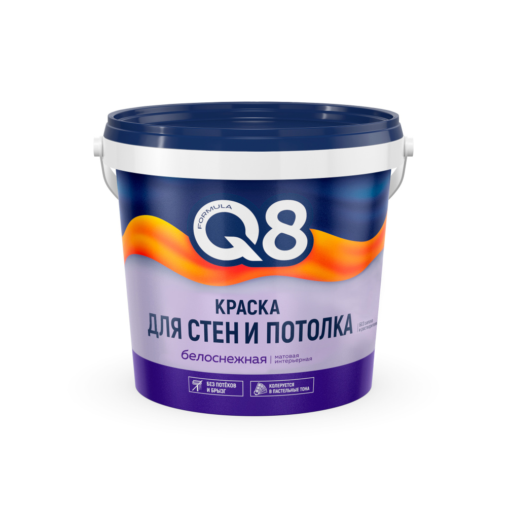 Краска ВД для стен и потолка 1,5 кг FORMULA Q8/8