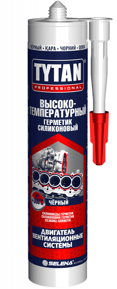 Герметик силиконовый высокотемпературный черный 280 мл TITAN/12