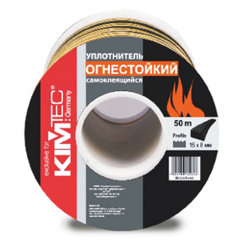 Уплотнитель самоклеящийся SD-139N/4-850 15*8 огнестойкий черный KIM TEC/ 50м/6шт.