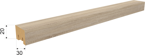 Интерьерная рейка Милана Дуб Сонома 20*30*2700/8