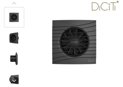 Вентилятор D100 SILENT накладной обр.клапан Matt black DICITI