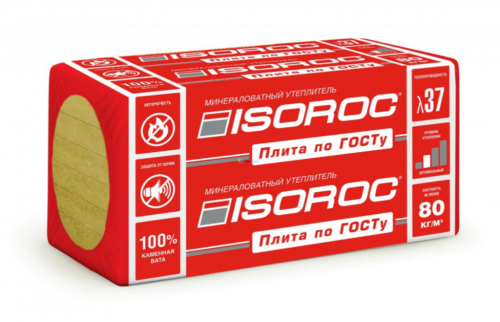 Базальт Изорок ПП-80 1000х600х50х4/0,18м3/80пл