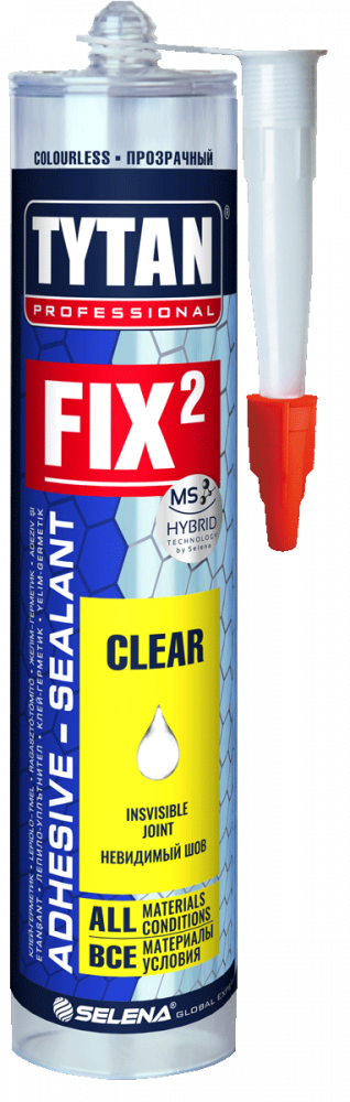 Клей-герметик Fix2 Clear прозрачный 290 мл TYTAN/12