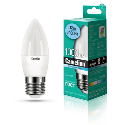 Светодиод. лампа C35 12Вт Е27 845 Camelion