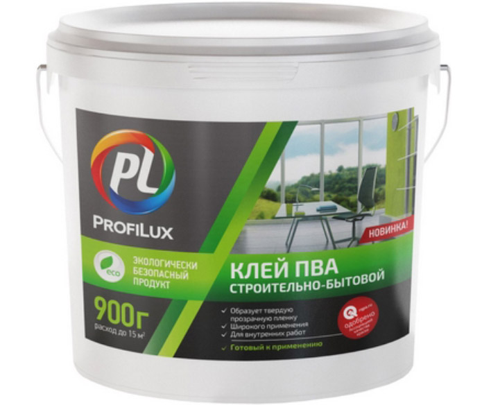 Клей ПВА строительно-бытовой 0,9 кг Profilux/4