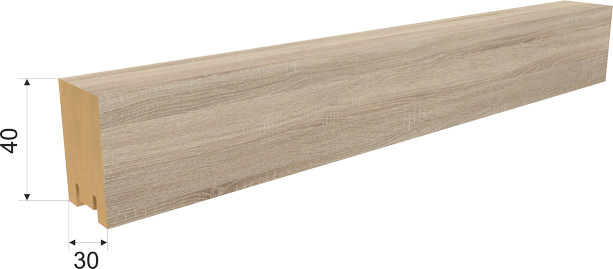 Интерьерная рейка Ривьера Дуб Сонома 40*30*2700/4