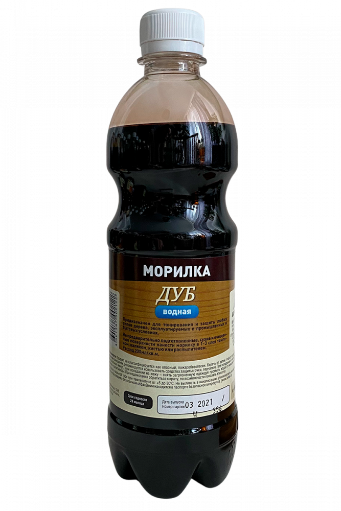 Морилка водная (п/э бут.,0,5л) -дуб/20шт (АНЛЕС)