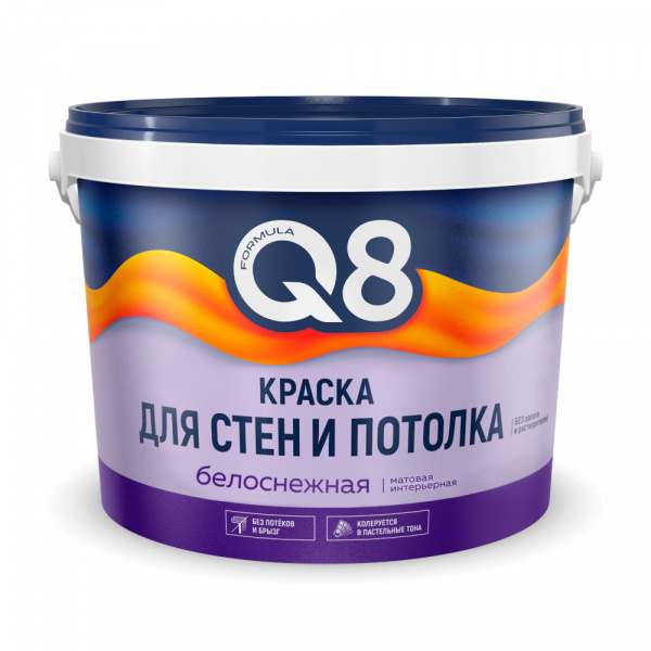 Краска ВД интерьер. супербелая 13кг FORMULA Q8