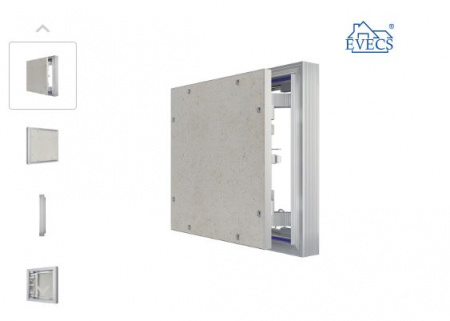Люк под плитку  D Ceramo Optimum 300х300 скрыт.монтаж петля алюминий EVECS