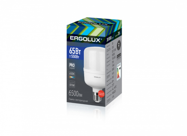 Светодиод. лампа PRO 65W Е27/E40 6500К Ergolux