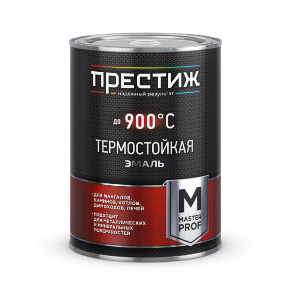 Эмаль термостойкая черная до 400°С  0,8 кг Престиж/14