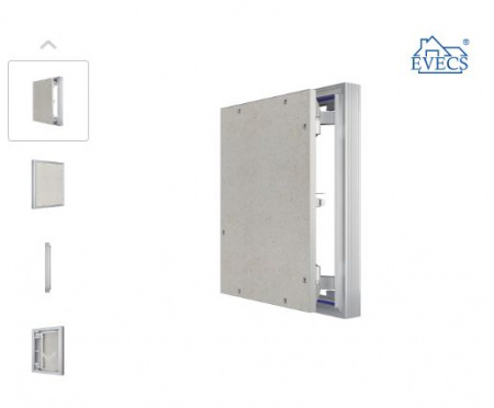 Люк под плитку  D Ceramo Optimum 300х400 скрыт.монтаж петля алюминий EVECS