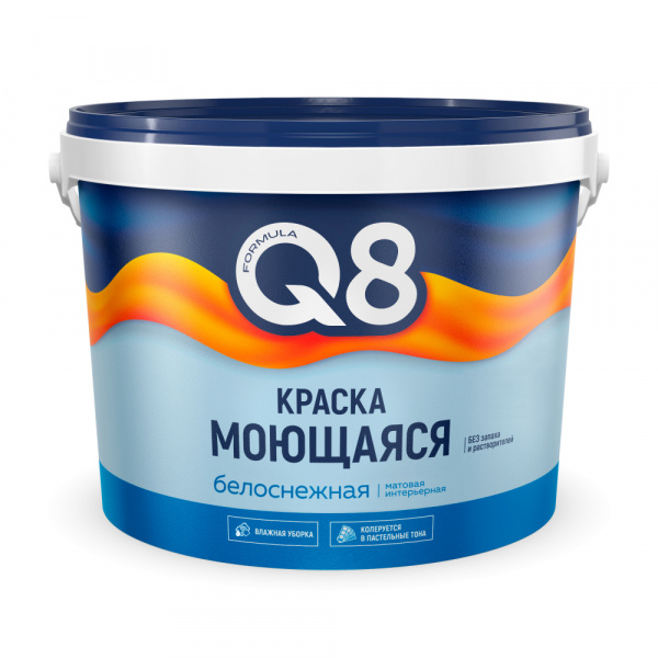 Краска ВД акриловая МОЮЩАЯСЯ Белая матовая 13 кг FORMULA Q8