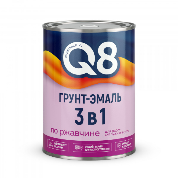 Грунт-эмаль по ржавчине вишневая 0,8 кг FORMULA Q8/14