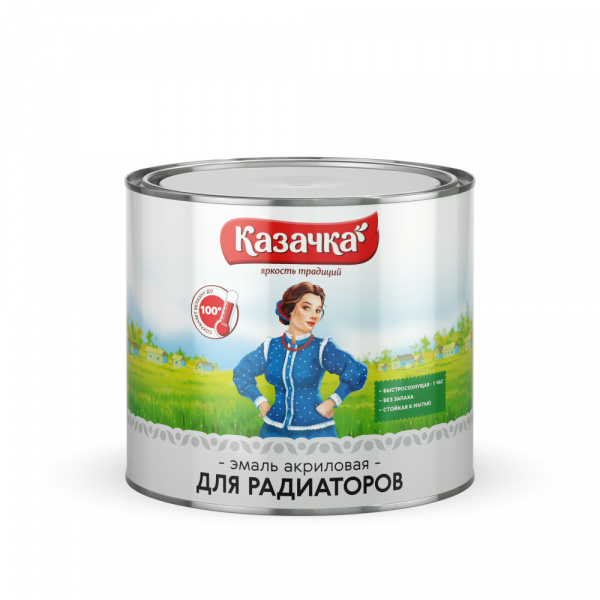 Эмаль для радиаторов 1,9 кг АКРИЛОВАЯ белая 