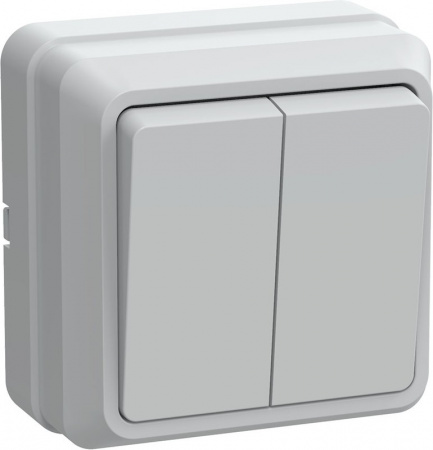 Выключатель 2 ОП белый 10A IP20 ОКТАВА IEK