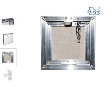 Люк под плитку D Ceramo 300х300 скрыт.монтаж съемный алюминий EVECS