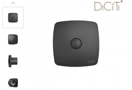 Вентилятор D100 RIO c обр.клапан Matt black DICITI