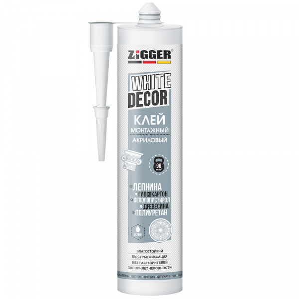 Клей акриловый для декора WHITE DECOR белый 400 г  ZIGGER/24