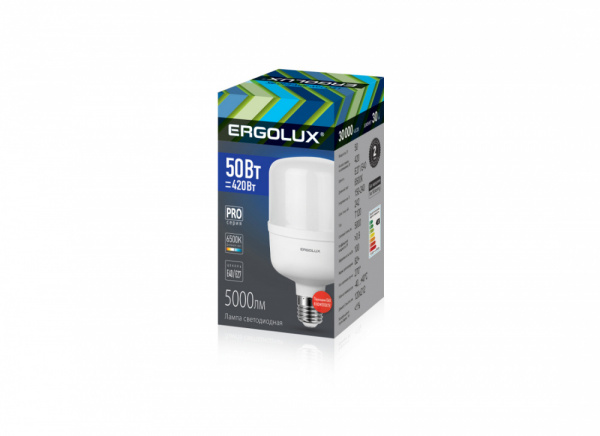 Светодиод. лампа PRO 50W Е27/E40 6500К Ergolux
