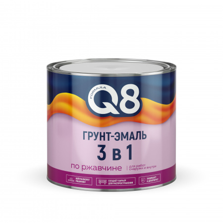 Грунт-эмаль по ржавчине желтая 1,8кг FORMULA Q8/6