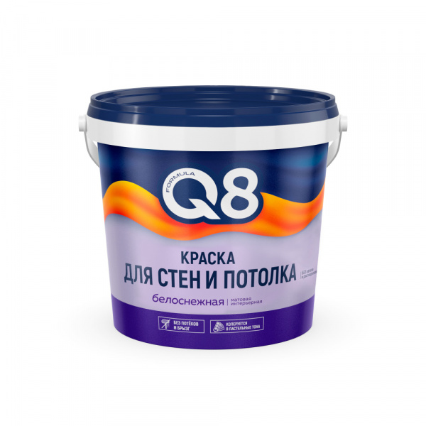Краска ВД для стен и потолка 1,5 кг FORMULA Q8/8