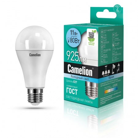 Светодиод. лампа A60 11Вт Е27 845 Camelion