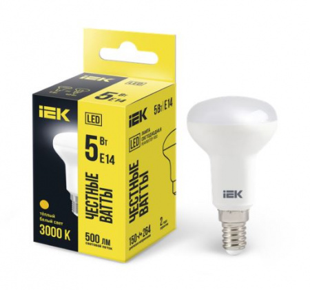 Лампа светодиодная R50 5Вт E14 3000К тёплый свет IEK