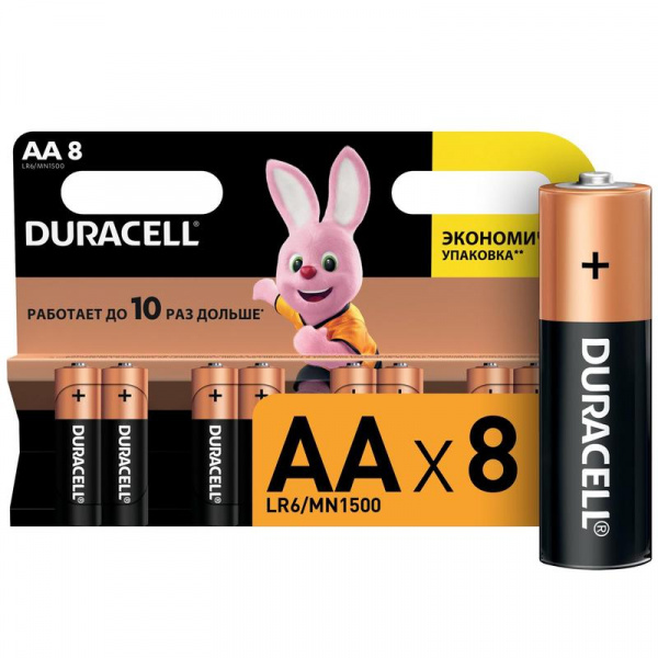 Эл.пит. Duracell LR06-8 блистер Basic/96