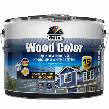 Антисептик кроющий WOOD COLOR белый 0,9 л Dufa/3