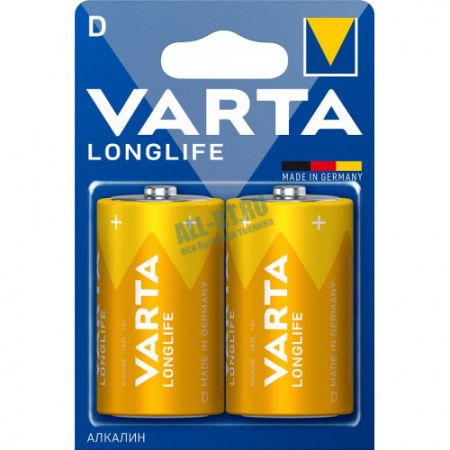 Элементы питания VARTA LongLife LR-20-2 блистер/20/100