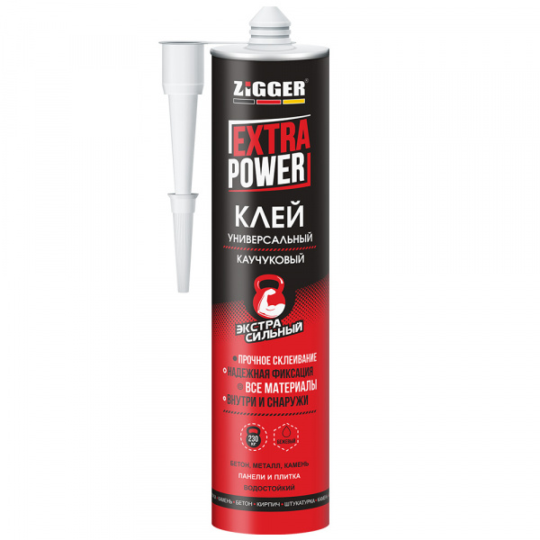 Клей каучуковый экстрасильный  EXTRA POWER белый 380 г ZIGGER/24