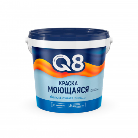 Краска ВД акриловая МОЮЩАЯСЯ Белая матовая 1,4 кг FORMULA Q8