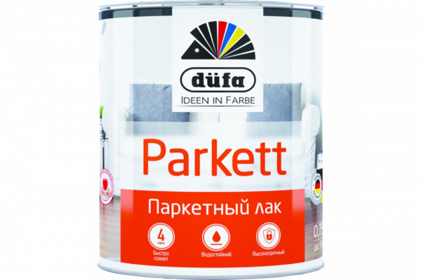 Лак паркетный глянцевый 0,75л Dufa Retail/3шт