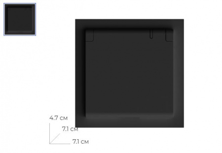 Розетка 1-местная с крышкой с защ. штор с/з, 250В, 16А, серия Эмили, RST16-5112-05, черный уголь,