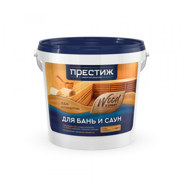 Лак для бань и саун с антисептиком 0,9 л Престиж/24