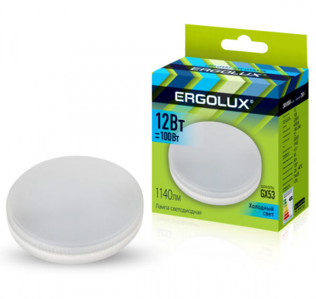 Светодиод. лампа GX53 12Вт 4К Ergolux