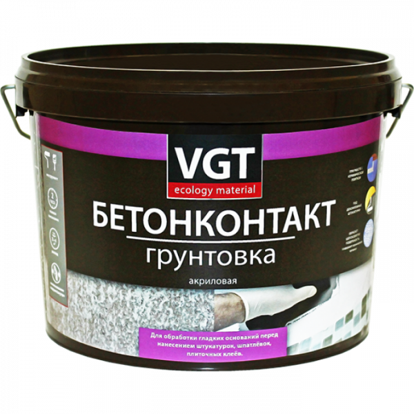 Грунт ВД-АК-0301 БЕТОНКОНТАКТ БЕЛЫЙ 3 кг ВГТ/4