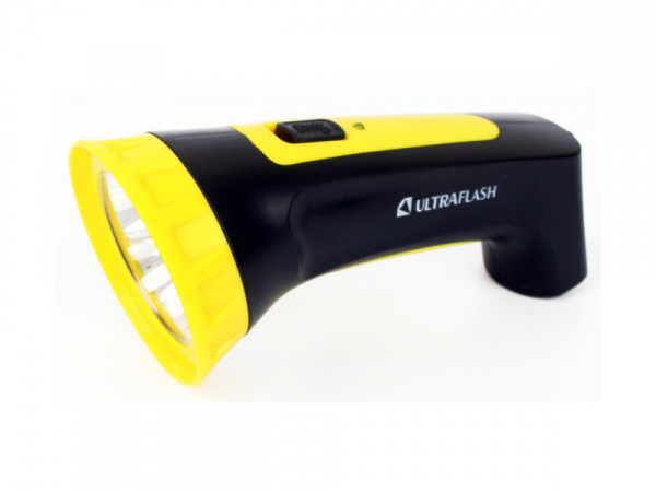 Фонарь аккумуляторный LED3804М черно/желтый 4LED Ultraflash
