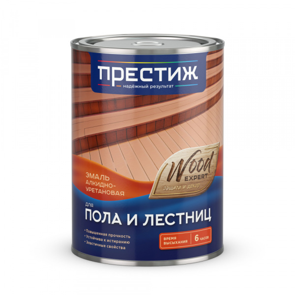Эмаль для пола желто-коричневая алкидно-уретановая 0,9 кг Престиж/6