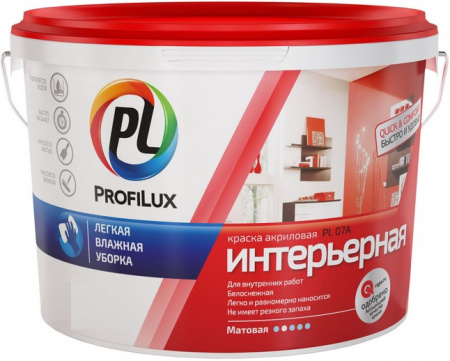 Краска ВД интерьерная супербелая 14 кг PL-07А  Profilux
